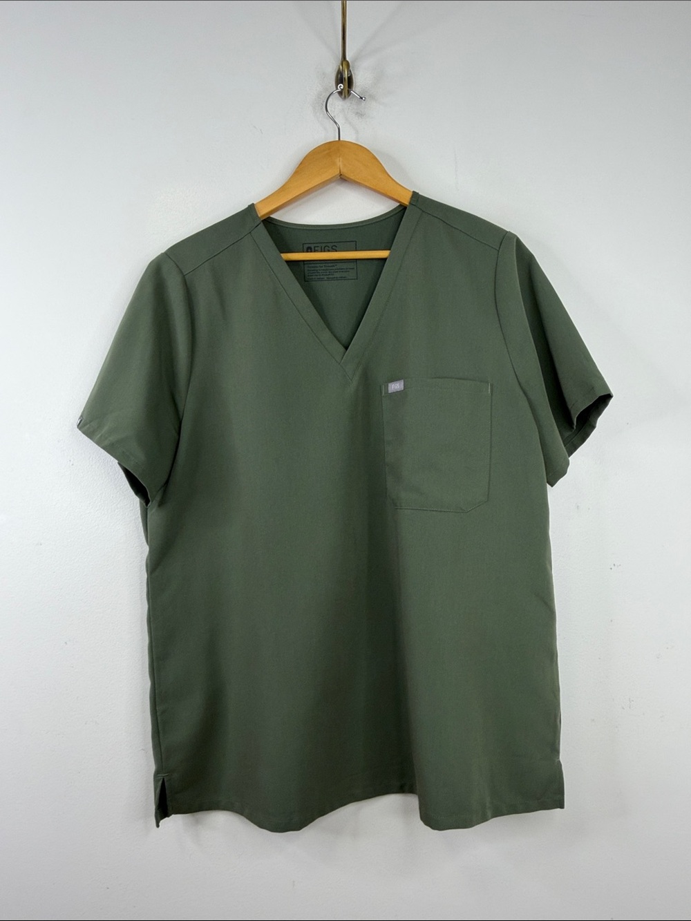 Figs Catarina Scrub Top Womens XL Moss Green Classic Fit Short Sleeve Uniform